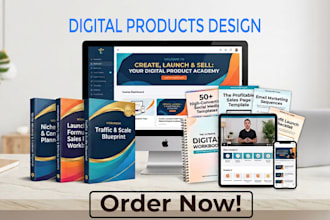 design digital product mockup, esty digital products, course bundle