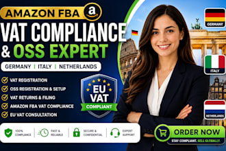 handle german,netherlands vat compliance for amazon fba sellers and oss expert