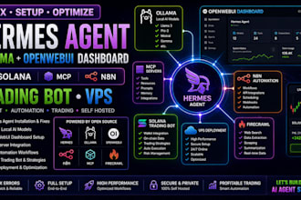 fix setup hermes agent ollama openwebui dashboard solana mcp n8n trading bot vps