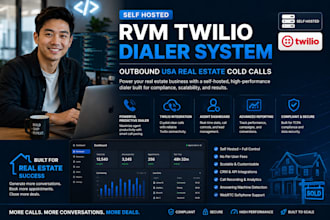 setup self hosted rvm twilio dialer system, outbound usa real estate cold calls