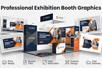 design exhibition stand, trade show banner and booth wall graphics