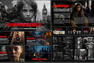 design a professional film, movie, or TV pitch deck and investor deck today