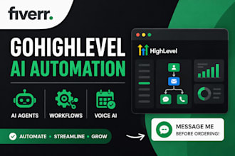build gohighlevel ai automation, ai agents, CRM workflows and voice ai