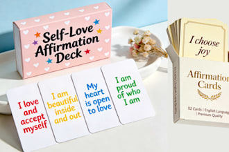 design custom affirmation cards, motivational cards and learning card game