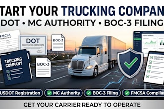 do dot registration, mc authority and boc 3 filing for trucking company
