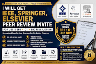 get ieee springer elsevier peer review invite for uscis eb1 o1 eb2 niw judging