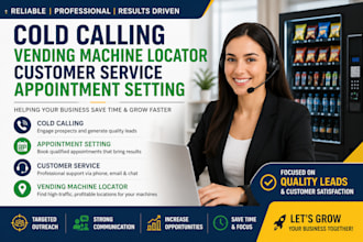 vending machine locator cold calling, lead generation appointment setting