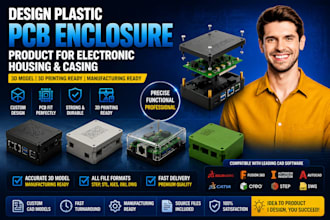 design plastic pcb enclosure product for electronic housing casing 3d printing