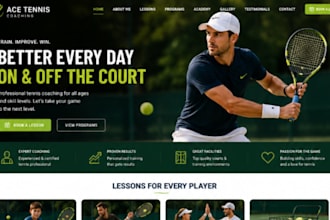 design wix tennis coach website tennis academy private tennis lessons website