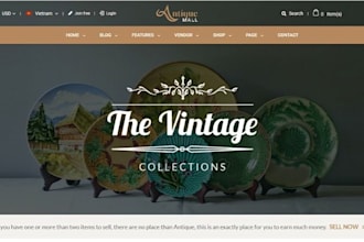 design wix vintage store website retro ecommerce antique shop website