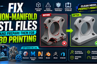 fix non manifold stl files and prepare them for 3d printing