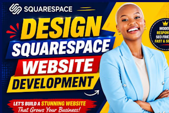 design squarespace website development redesign landing page setup online store
