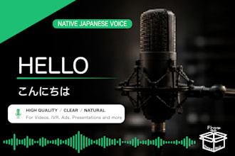 record a natural japanese hello voice over