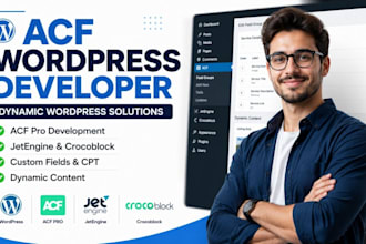 build acf wordpress website with acf pro, elementor pro, crocoblock, jatengine