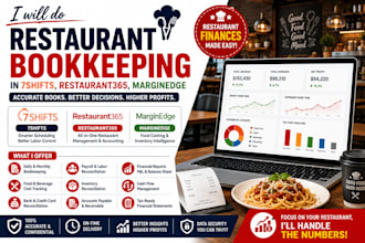 do restaurant bookkeeping in 7shifts, restaurant365, marginedge