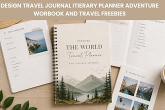 design travel journal itierary planner adventure worbook and travel freebies