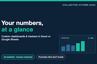 build a custom excel or google sheets dashboard or tracker