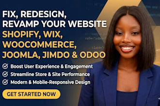 fix, revamp wix websites setup shopify store woocommerce joomla  jimdo store seo