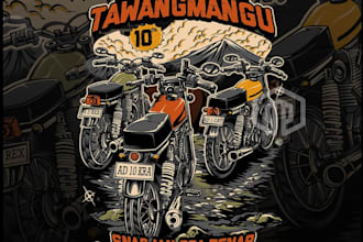 design custom tiger, motorcycle logo and vector art