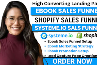 ebook sales funnel systeme io sales funnel  shopify sales funnel, lead page