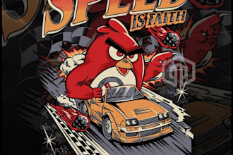 create retro aliens, racing, skateboard logo or illustration