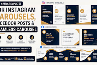 design canva templates for instagram carousels, facebook posts seamless carousel