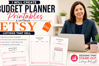 design budget planner printables and optimize your etsy listings for sales