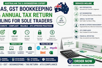 handle bas gst bookkeeping and annual tax return tax filing for sole traders