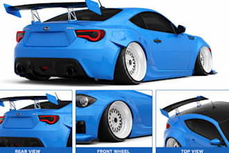 do 3d car parts, custom widebody kits and  reverse engineer automotive models