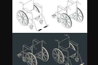 design 3d wheelchair and ergonomic product