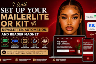 set up your mailerlite or kit author newsletter, automation, and reader magnet