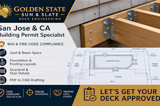 design elevated deck and foundation plans for san jose and california permits