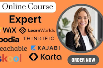 do online course on kajabi learnwords thinkific podia wix freshlearn teachable
