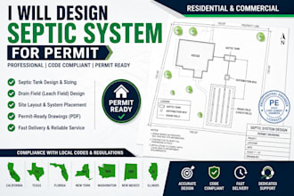 design septic system for permit in ca tx fl ny wa nm il