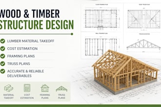 design your wood and timber structure, lumber material takeoff, and framing plan