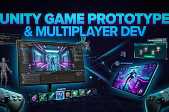 create unity game prototype, custom gameplay,