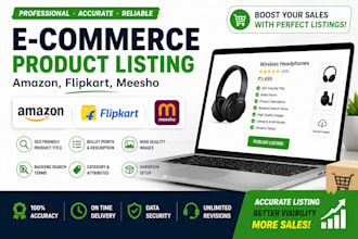 do ecommerce product listing for amazon, flipkart, meesho