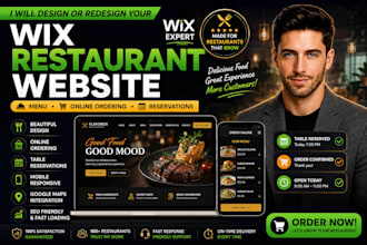 design or redesign your wix restaurant website