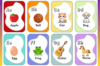 design custom educational flashcard kids learning cards animal alphabet cards