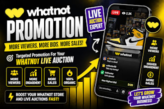 promote whatnot live auction, whatnot store, whatnot stream sales