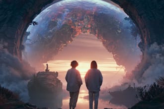 dreamy surreal or fantasy music album cover