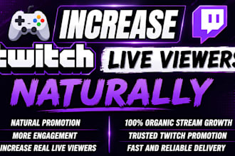 promote your twitch live stream to increase audience live viewers and chatters