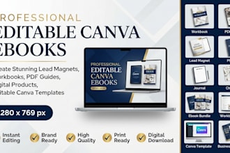 design editable canva ebook, canva minimalist ebook and pdf lead magnet freebie