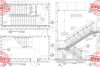 create stair design and professional technical drawing