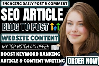 write seo blog posts articles and website content and content design