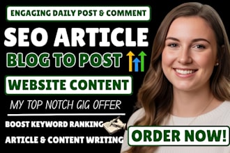 write seo blog posts, articles, website content, and content design