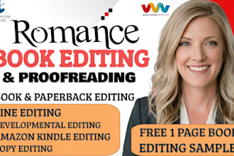 your romance book editor, proofreader, and line editor for amazon KDP