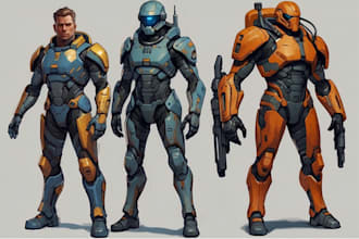 sci fi character illustration or sci fi character