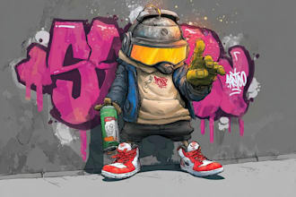 make graffiti character or graffiti illustration