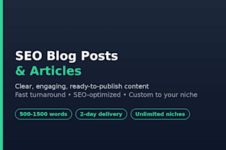 write SEO optimized blog posts and articles
